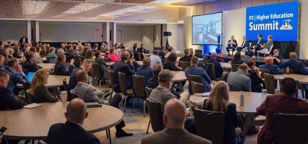 Packed audience at the 2025 P3 Higher Education Summit